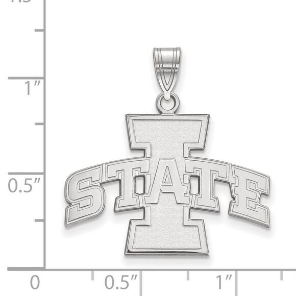 Sterling Silver Iowa State Large ' I STATE' Pendant - Picture 2 of 3
